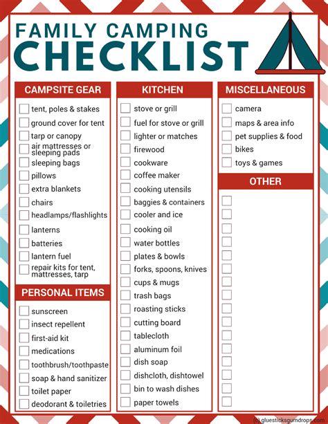 Camping Printable Checklist